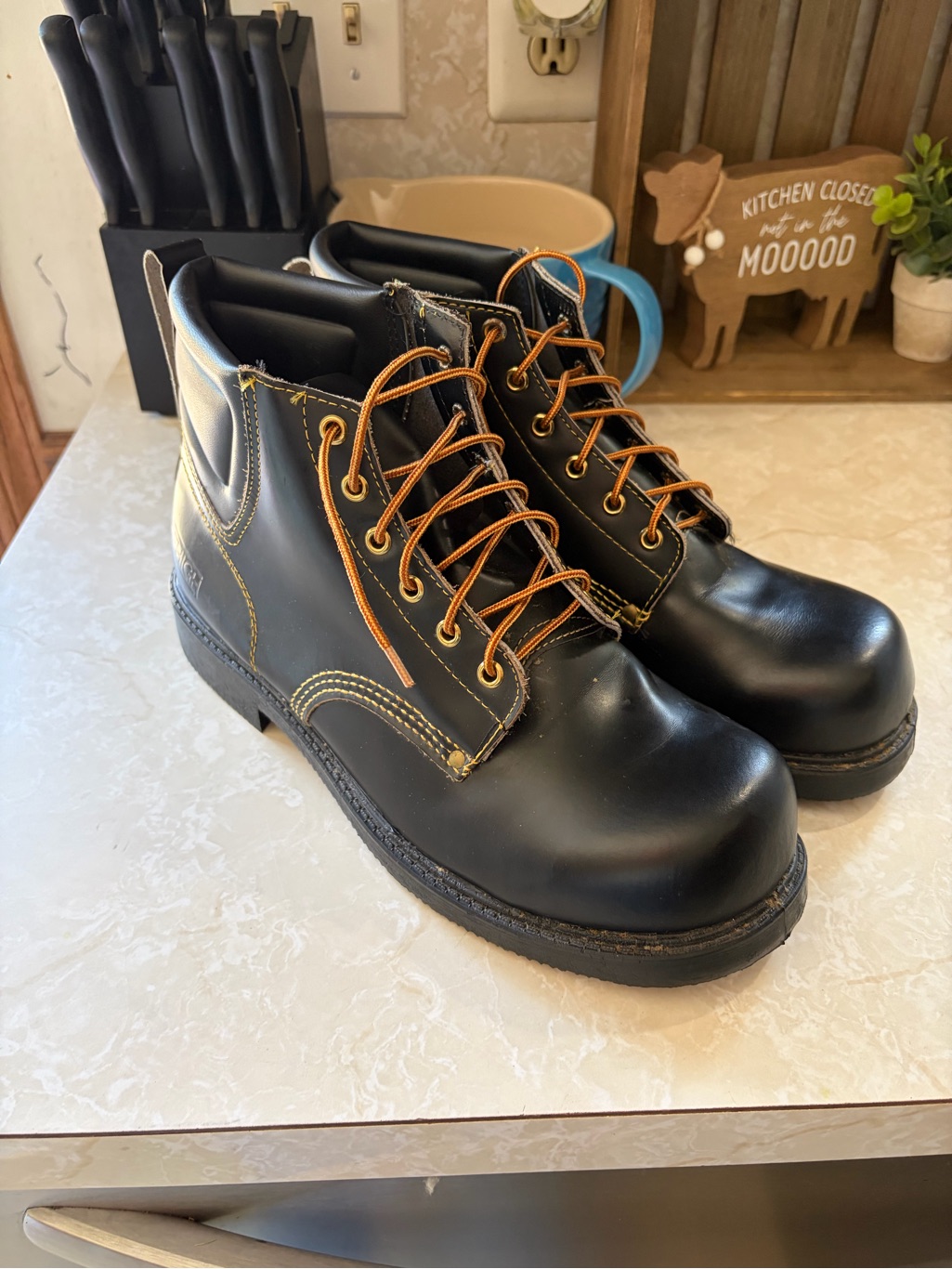 Lehigh P782 Usa Made Steel Toe Work Boots Men’s Size 12 Black Leather